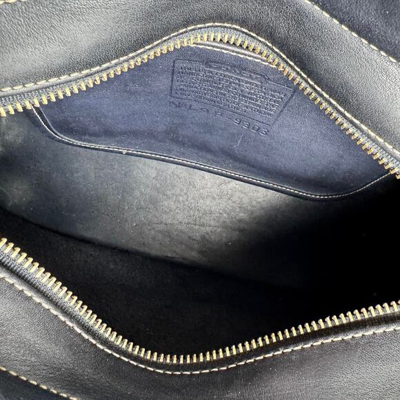 Coach Bleeker Satchel Navy Leather with Twilly and Gold C Bag Charm Vintage 1999 - Picture 2 of 9
